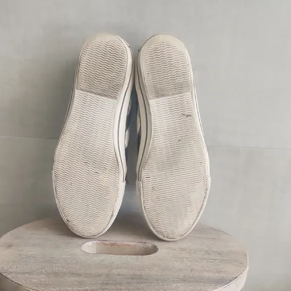 Burberry Tan and White Classic Sneakers