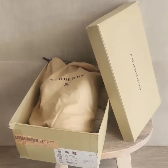 Burberry Tan and White Classic Sneakers