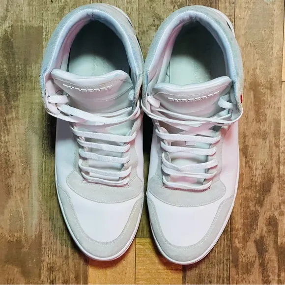 Burberry White Check Reeth Trainers —- Cert. Authentic Mens 10.5 🔥🔥🔥🔥😘