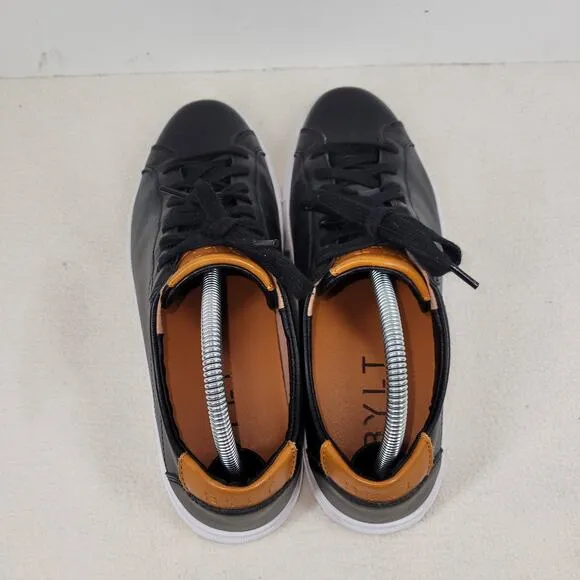 Bylt Shoes Mens Sz 9 Black Leather Casual Sneakers Gorpcore Dress Business Work