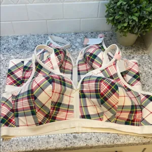 Cacique Lightly Lined no wire  Women's Plaid Bra Lot of 2 New size 50C