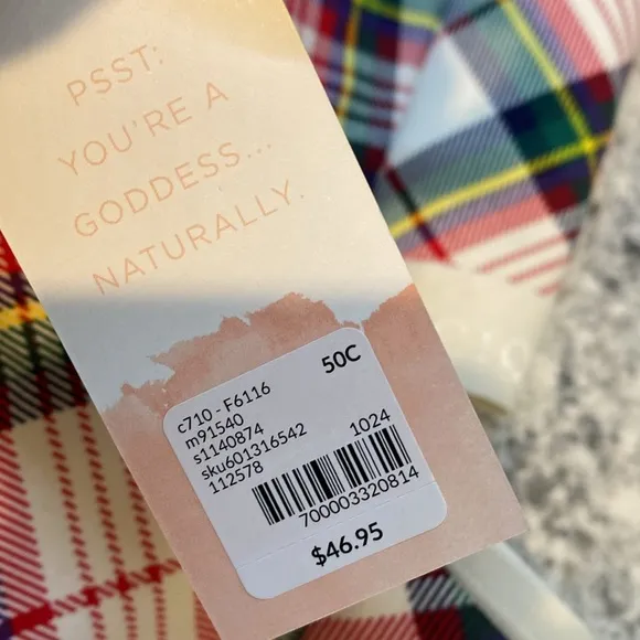 Cacique Lightly Lined no wire  Women's Plaid Bra Lot of 2 New size 50C