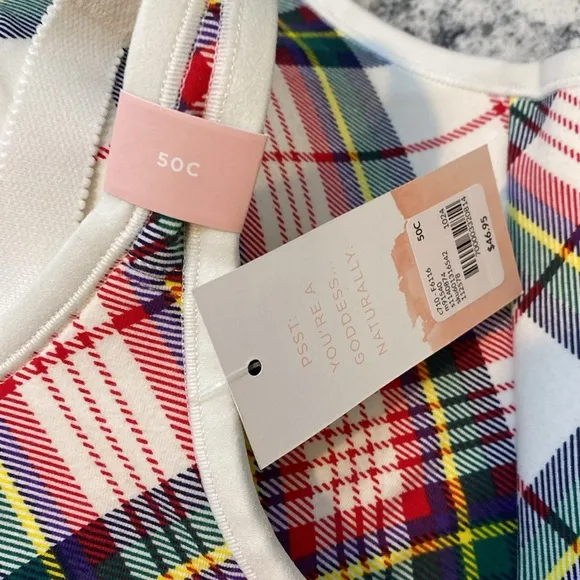Cacique Lightly Lined no wire  Women's Plaid Bra Lot of 2 New size 50C