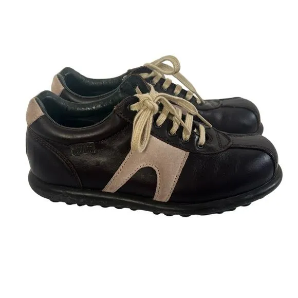Camper Brown Black Leather Lace Up Casual Shoe 02756 EU 36 US 5.5
