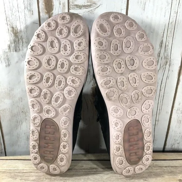 Camper Peu Pista Leather Outdoors Boots Womens Size 42 (11) Hiking Slip On Black