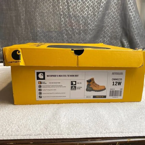 Carhartt CMW6220 Work Boots Mens 11 Wide Brown Safety Toe Waterproof Industrial