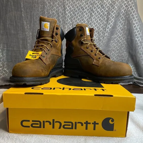 Carhartt CMW6220 Work Boots Mens 11 Wide Brown Safety Toe Waterproof Industrial