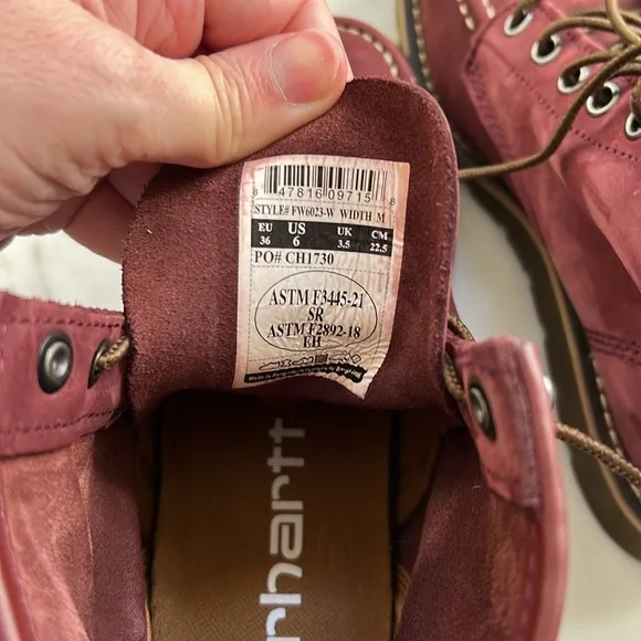Carhartt Women's 6&quot; Wedge Unlined Moc Soft-Toe Burgundy Suede Boots 6