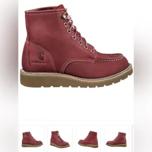 Carhartt Women's 6&quot; Wedge Unlined Moc Soft-Toe Burgundy Suede Boots 6