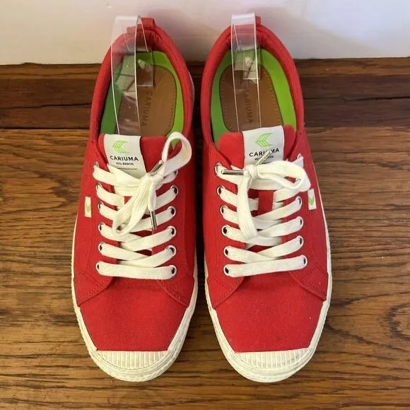 Cariuma Men's 10 (Women's 11.5) OCA Low Red Canvas Sneaker - $85