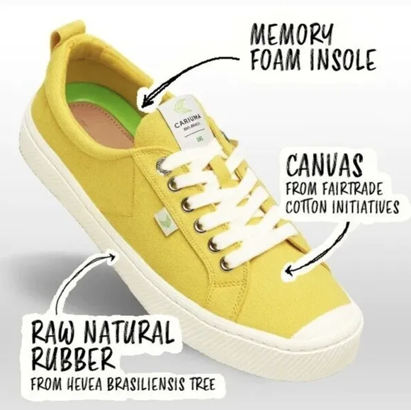 Cariuma OCA Low-Top Canvas Sneakers Yellow Women's 7