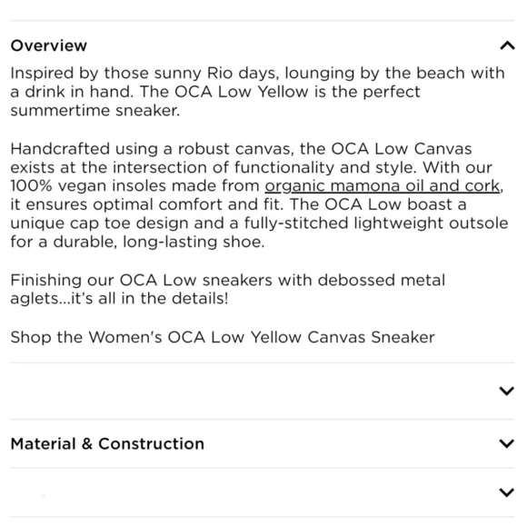 Cariuma OCA Low-Top Canvas Sneakers Yellow Women's 7