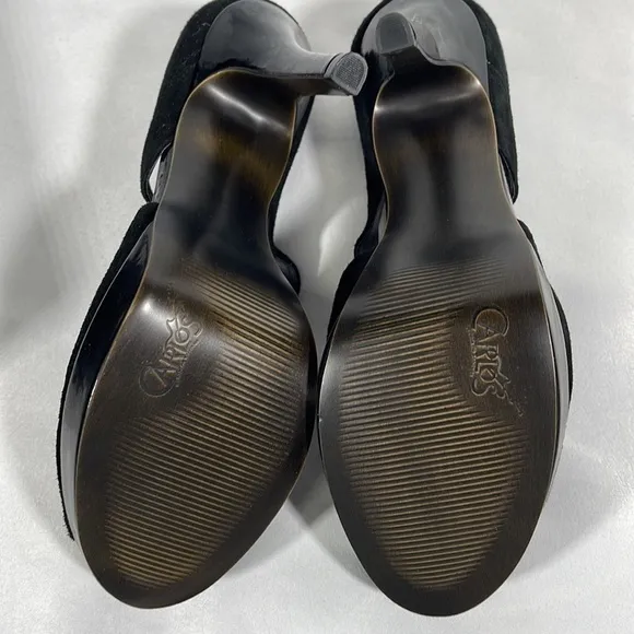 Carlos Santana Holster Black Suede Heel Size 7 1/2M