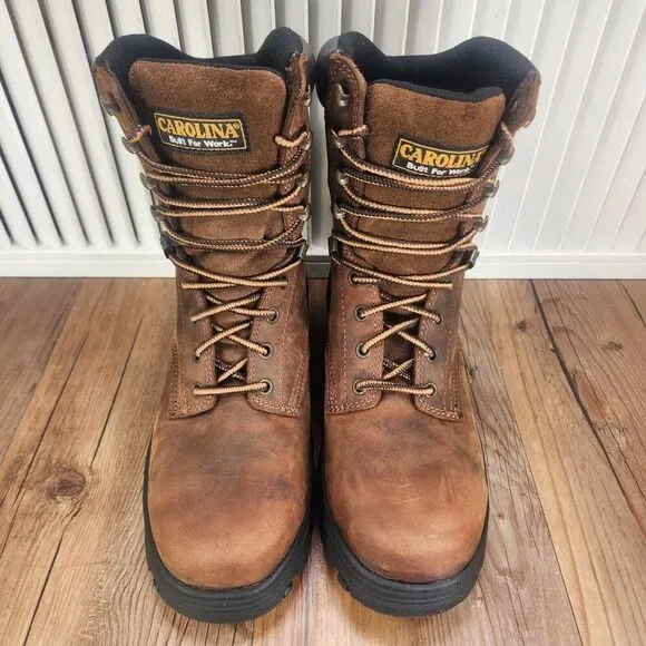 Carolina CA3524 Surveyor 8&quot; Waterproof Steel Toe Work Boots Mens Size 8 D Brown