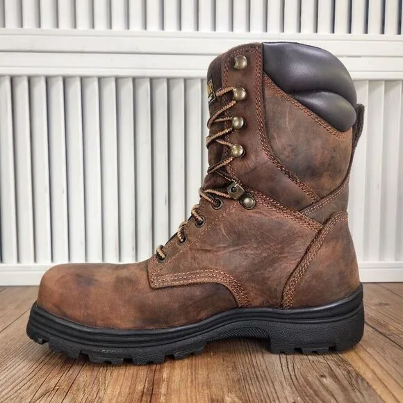 Carolina CA3524 Surveyor 8&quot; Waterproof Steel Toe Work Boots Mens Size 8 D Brown