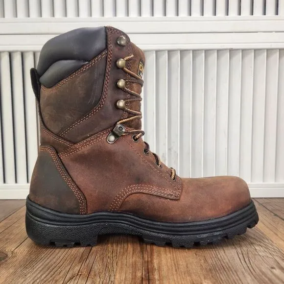 Carolina CA3524 Surveyor 8&quot; Waterproof Steel Toe Work Boots Mens Size 8 D Brown