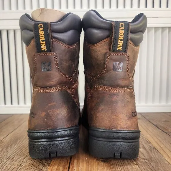 Carolina CA3524 Surveyor 8&quot; Waterproof Steel Toe Work Boots Mens Size 8 D Brown