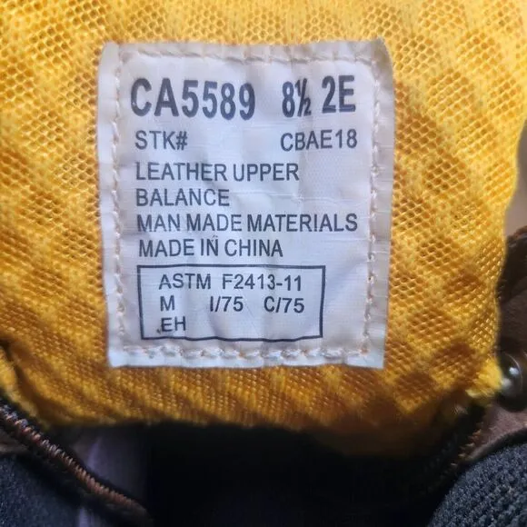 Carolina CA5589 8&quot; Waterproof Composite Toe Work Boots Mens Sz 8.5 EE Wide Brown