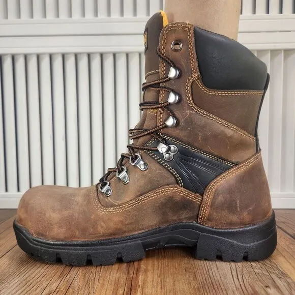 Carolina CA5589 8&quot; Waterproof Composite Toe Work Boots Mens Sz 8.5 EE Wide Brown