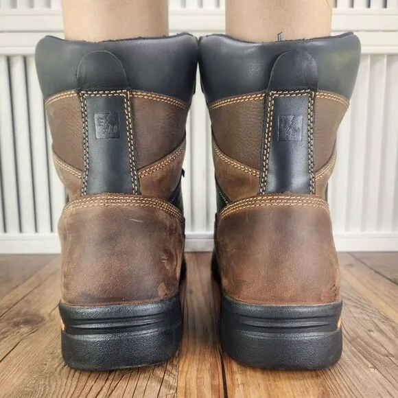 Carolina CA5589 8&quot; Waterproof Composite Toe Work Boots Mens Sz 8.5 EE Wide Brown