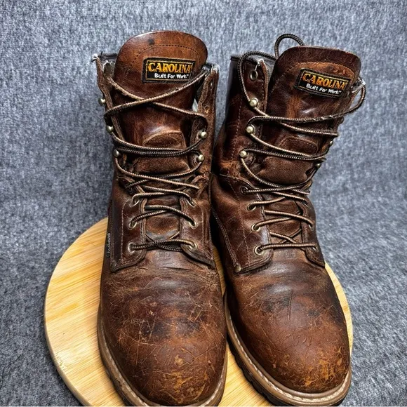 Carolina CA7821 Waterproof 600G Metguard Steel Toe 8 IN. Logger Boots Size 11.5