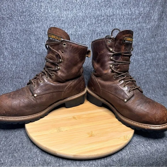 Carolina CA7821 Waterproof 600G Metguard Steel Toe 8 IN. Logger Boots Size 11.5
