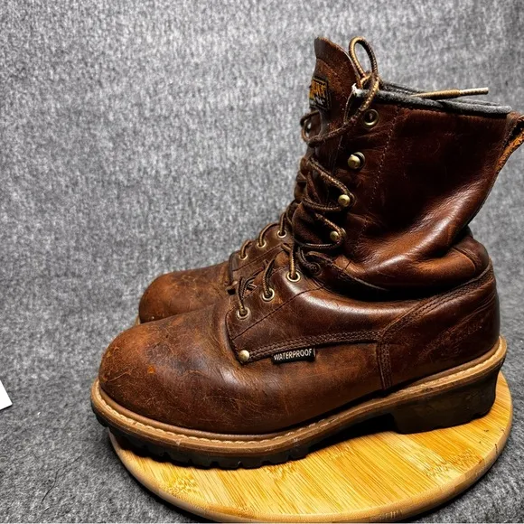 Carolina CA7821 Waterproof 600G Metguard Steel Toe 8 IN. Logger Boots Size 11.5