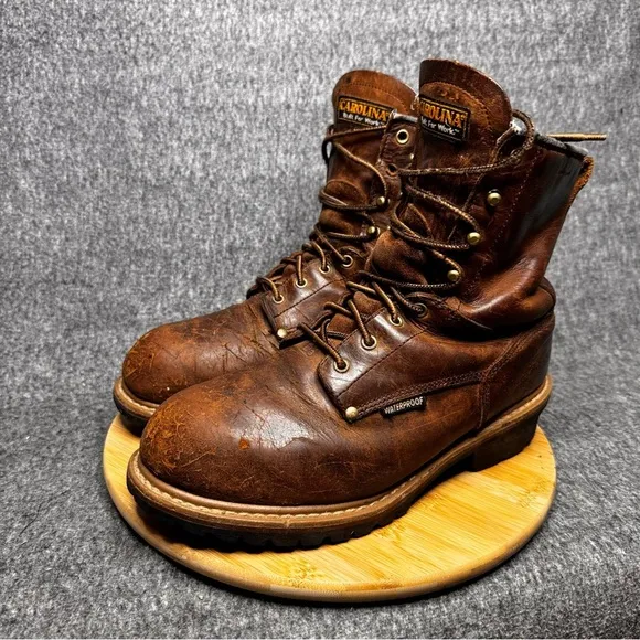 Carolina CA7821 Waterproof 600G Metguard Steel Toe 8 IN. Logger Boots Size 11.5