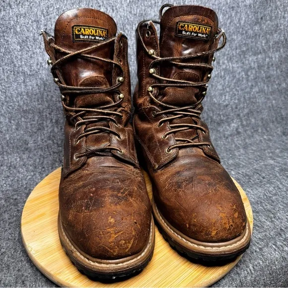 Carolina CA7821 Waterproof 600G Metguard Steel Toe 8 IN. Logger Boots Size 11.5