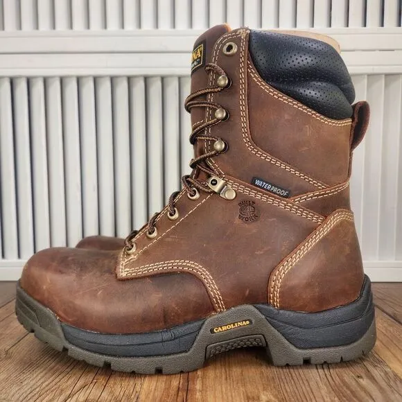 Carolina CA8020 Bruno Hi 8&quot; Waterproof Broad Soft Toe Work Boots Mens Size 8.5 D