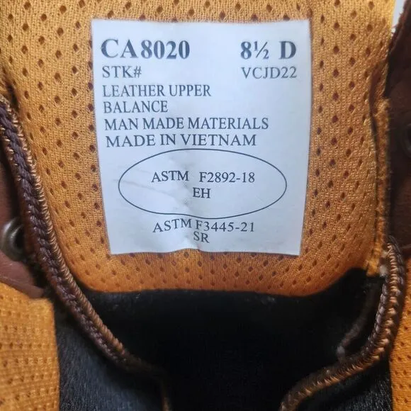 Carolina CA8020 Bruno Hi 8&quot; Waterproof Broad Soft Toe Work Boots Mens Size 8.5 D