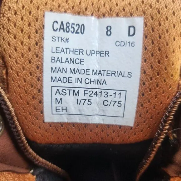 Carolina CA8520 Bruno Hi 8&quot; Waterproof Composite Broad Toe Work Boots Mens Sz 8D
