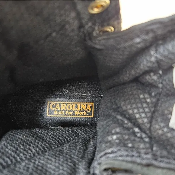Carolina Elm 8&quot; Black Leather Steel Toe Waterproof Logger Heel Work Boots