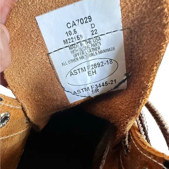 CAROLINA FERRIC MENS 6&quot; Steel TOE WORK BOOTS CA7029 10.5 D Brown