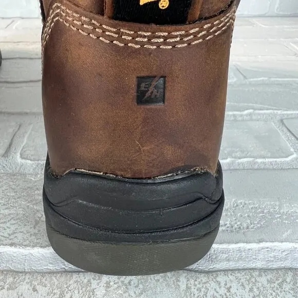 Carolina Work Boots Mens 8 D Brown Leather Waterproof Non Metallic Composite Toe