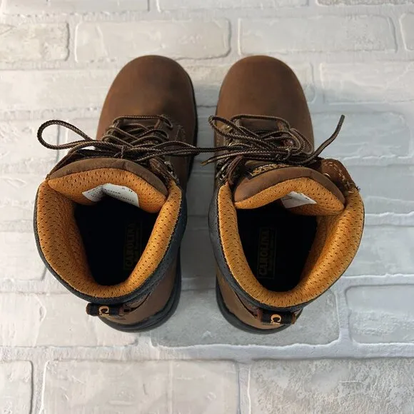 Carolina Work Boots Mens 8 D Brown Leather Waterproof Non Metallic Composite Toe