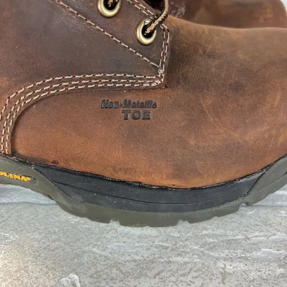 Carolina Work Boots Mens 8 D Brown Leather Waterproof Non Metallic Composite Toe