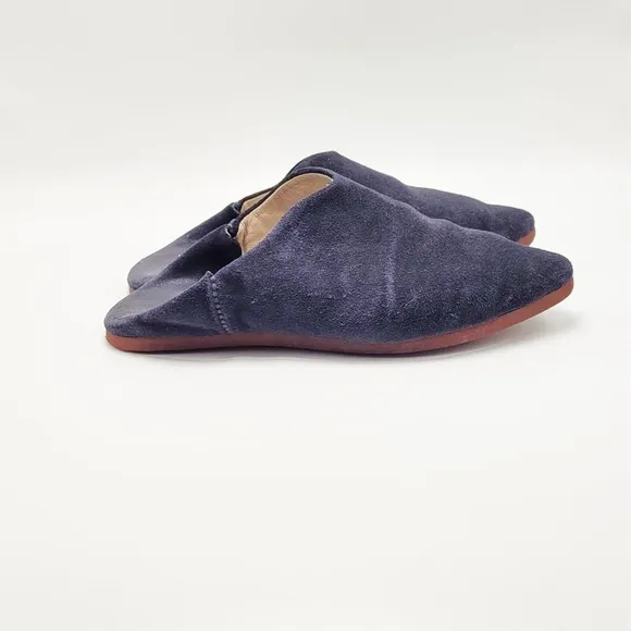 Carrie Forbes Babouche Flats in Navy Suede