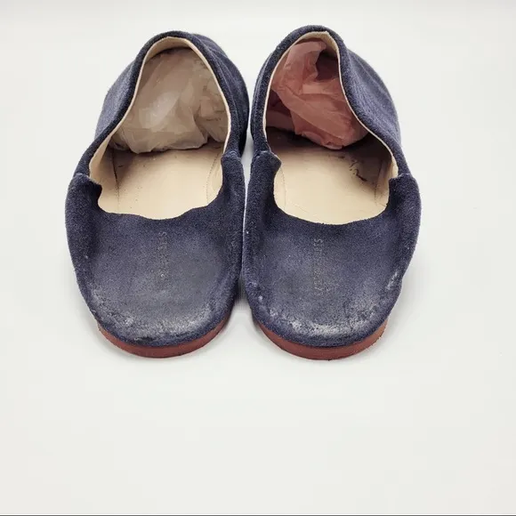 Carrie Forbes Babouche Flats in Navy Suede