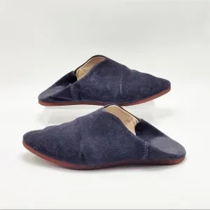 Carrie Forbes Babouche Flats in Navy Suede