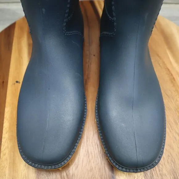 Casual Shoes Mens 39 Blue Waterproof Comfortable Mid Calf Low Heel Rain Boots