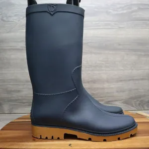 Casual Shoes Mens 39 Blue Waterproof Comfortable Mid Calf Low Heel Rain Boots