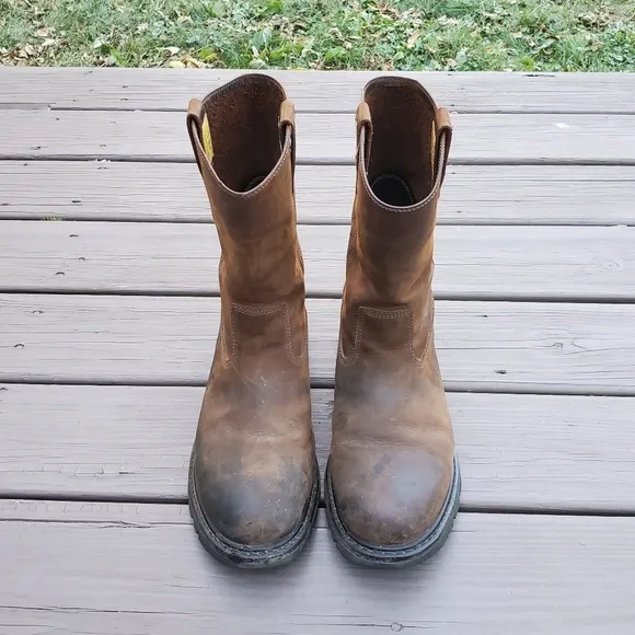 CAT Caterpillar Revolver Brown Oiled Leather Distressed Work Boots 13 WIDE