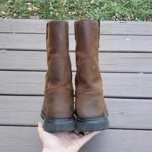 CAT Caterpillar Revolver Brown Oiled Leather Distressed Work Boots 13 WIDE