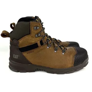 CAT Mens Accomplice Steel Toe Waterproof Boots Leather Size 14 Brown P91331