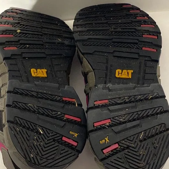 CAT Women's Gray Pink Steel Toe Caterpillar EH Switch Athletic Work Shoes Sz 6.5