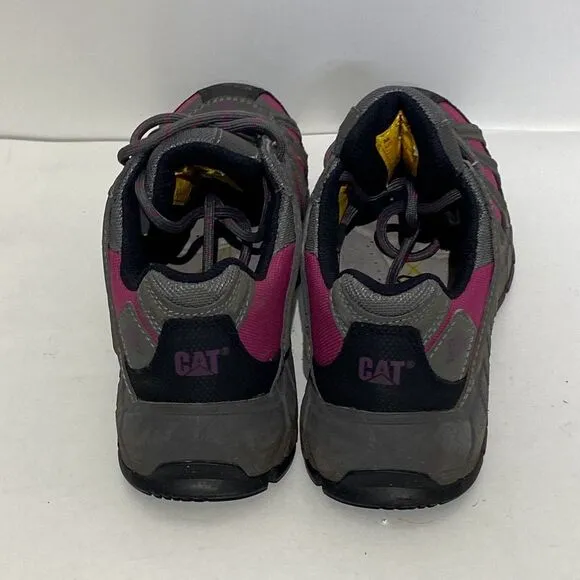 CAT Women's Gray Pink Steel Toe Caterpillar EH Switch Athletic Work Shoes Sz 6.5