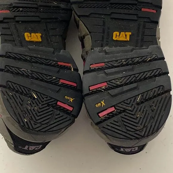 CAT Women's Gray Pink Steel Toe Caterpillar EH Switch Athletic Work Shoes Sz 6.5