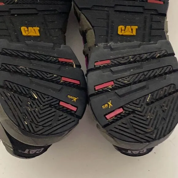 CAT Women's Gray Pink Steel Toe Caterpillar EH Switch Athletic Work Shoes Sz 6.5