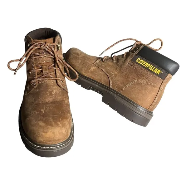 CATERPILLAR Safety Boots Outbase Brown Lace Ups P91209 Mens Size 10.5